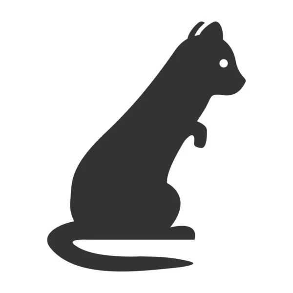 Икона Домашнего Животного Хорька Твердом Стиле — стоковый вектор