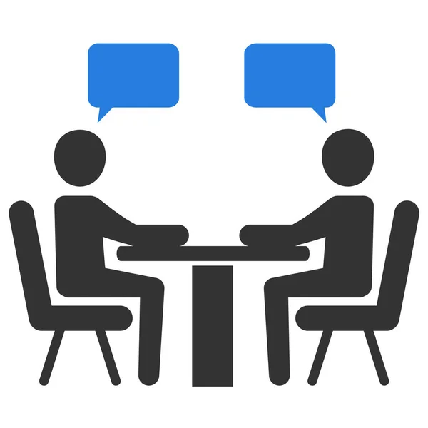 Discuss Interview Meeting Icon Solid Style — Stock Vector