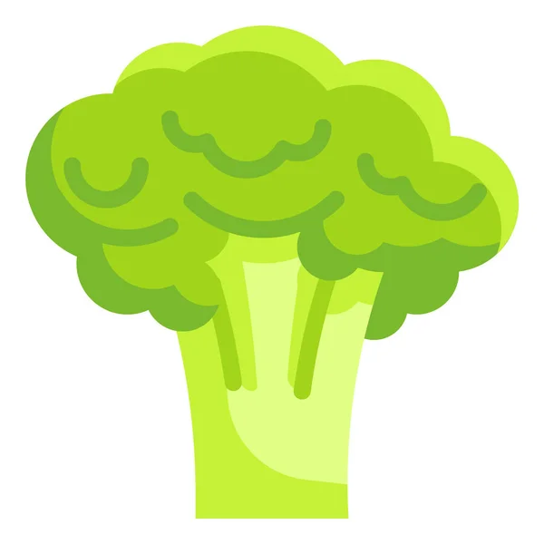 Brokolice Jídlo Ovoce Ikona Plochém Stylu — Stockový vektor