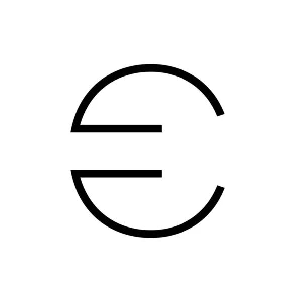 Moeda Ícone Pagamento Euro Estilo Esboço — Vetor de Stock