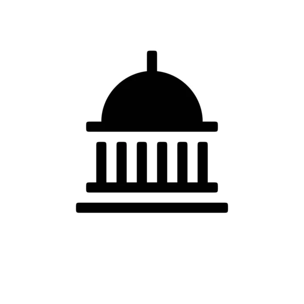 Congreso Edificios Sólidos Icono Estilo Sólido — Archivo Imágenes Vectoriales