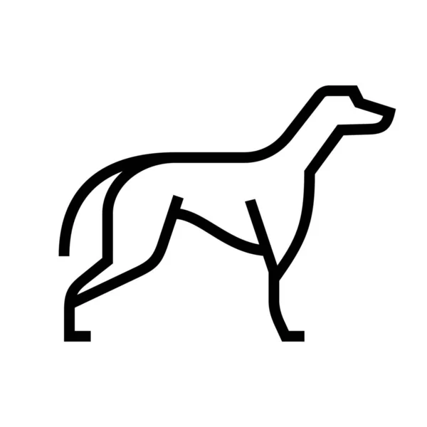 Chien Grayhound Icône Course Dans Style Contour — Image vectorielle