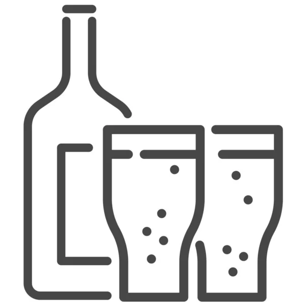 Pivní Černá Pivní Slavnost Ikona Stylu Osnovy — Stockový vektor