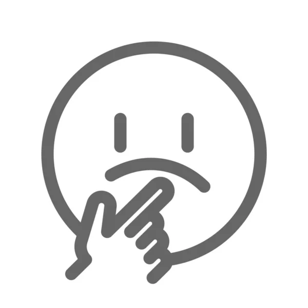 Confundir Emoticono Emoji Icono Estilo Esquema — Vector de stock