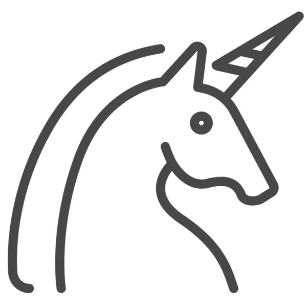 Ikon Unicorn Outline Dalam Gaya Outline - Stok Vektor