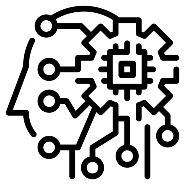 Ikona Mozku Umělé Inteligence — Stockový vektor
