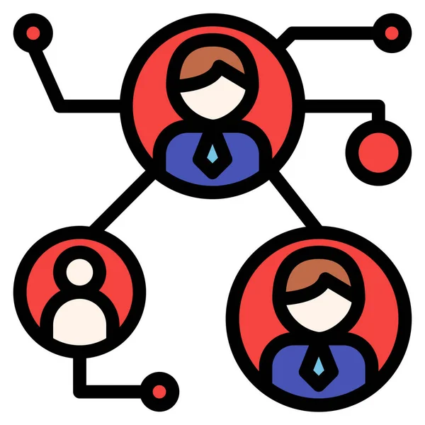 Zakelijke Verbinding Link Pictogram Gevulde Omtrek Stijl — Stockvector