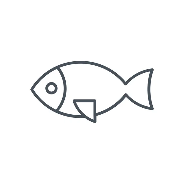 Cooked Fish Fish Fried Icon Outline Style — Stock Vector