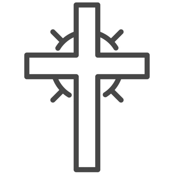 Christ Cross Exorcise Icône Dans Style Outline — Image vectorielle