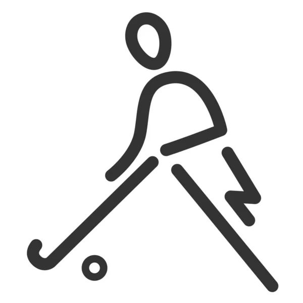 Икона Хоккейного Спорта Стиле Outline — стоковый вектор