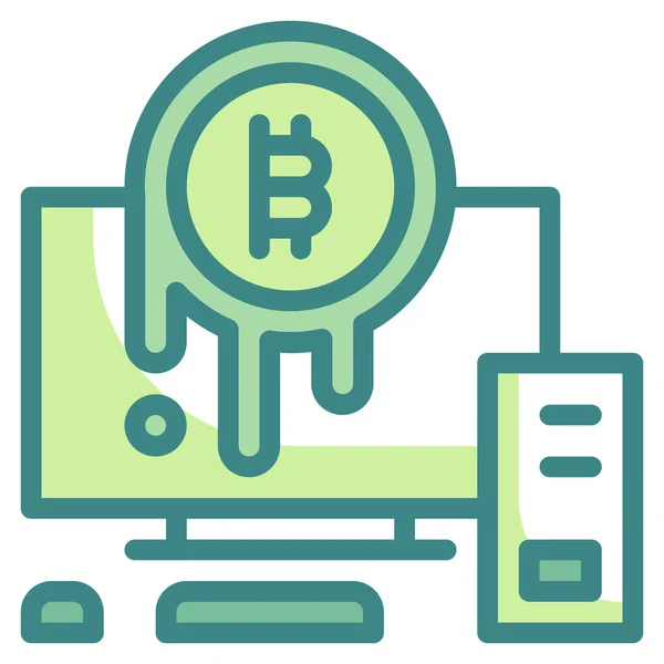 Bitcoin Business Cryptocurrency Icon Filled Outline Style — Stock Vector