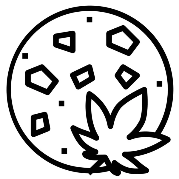 Biscotti Alla Cannabis Icona Della Marijuana Stile Outline — Vettoriale Stock