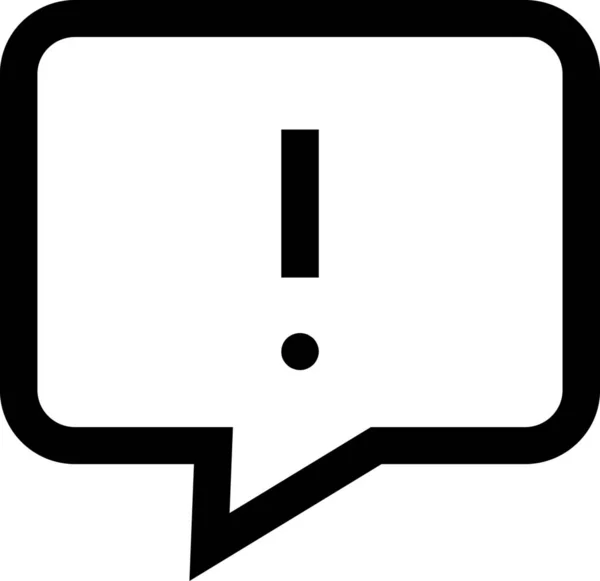 Chat Burbuja Conversación Signo Exclamación Icono Estilo Esquema — Vector de stock