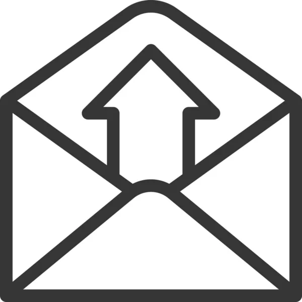 Email Enveloppe Lettre Icône Dans Style Contour — Image vectorielle