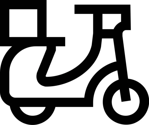 Cykel Leverans Mat Ikon Kontur Stil — Stock vektor