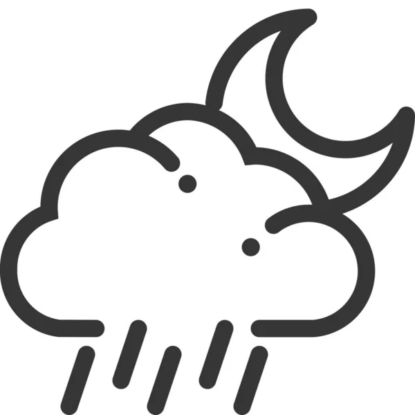 Cast Cloud Forecast Icon Στυλ Περίγραμμα — Διανυσματικό Αρχείο