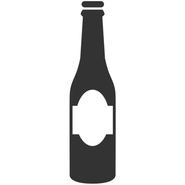 Icono Botella Cerveza Alcohol Estilo Sólido — Vector de stock