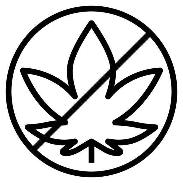 Allowance Cannabis Illegal Icon Outline Style — Stock Vector
