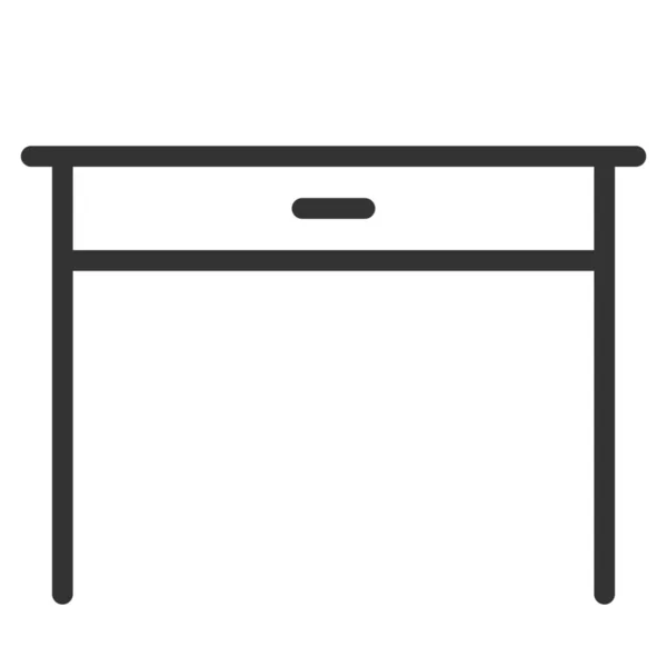 Íróasztal Bútor Otthon Ikon Vázlatos Stílusban — Stock Vector