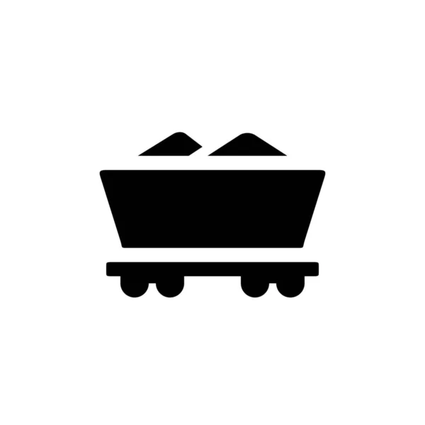 Заповнена Іконка Відкритого Поїзда Суцільному Стилі — стоковий вектор