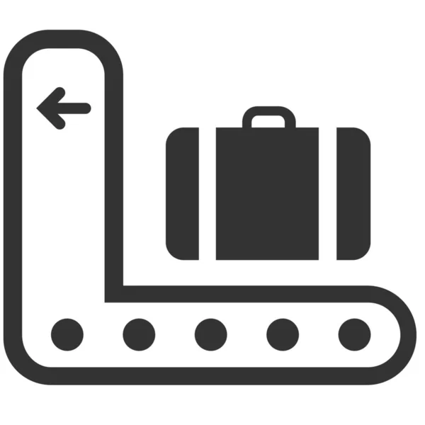 Baggage Allowance Baggage Carousel Scanner Icon Solid Style — Stock Vector