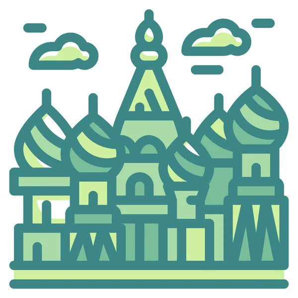 Basil Cathedral Landmark Icon — Stock Vector