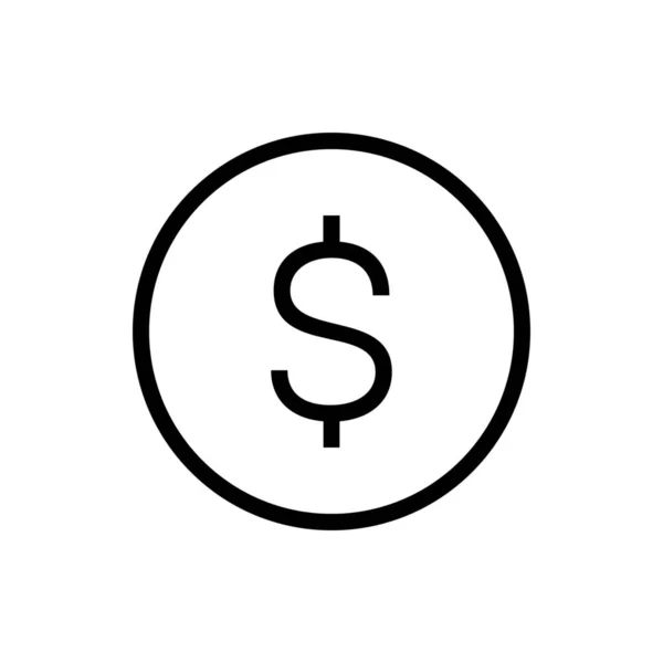 Coin Commerce Icône Monnaie Dans Style Outline — Image vectorielle