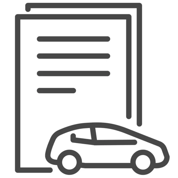 Agreement Car Contract Icon Outline Style — Stock Vector