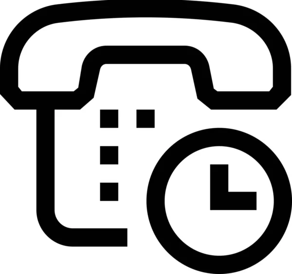 Κλήση Ρολόι Κινητό Εικονίδιο Στυλ Περίγραμμα — Διανυσματικό Αρχείο