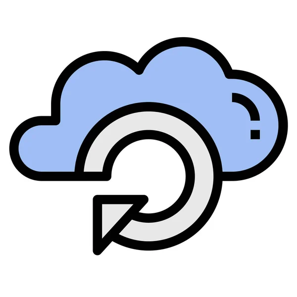 Auto Backup Cloud Symbol Ausgefüllten Outline Stil — Stockvektor