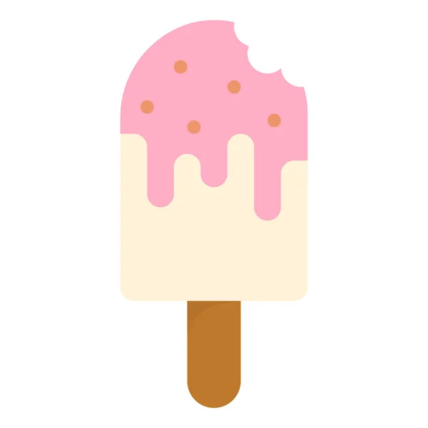 Icône Dessert Crème Morsure Dans Style Plat — Image vectorielle