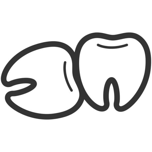 Impactación Dental Muelas Del Juicio Icono Dental Estilo Sólido — Vector de stock