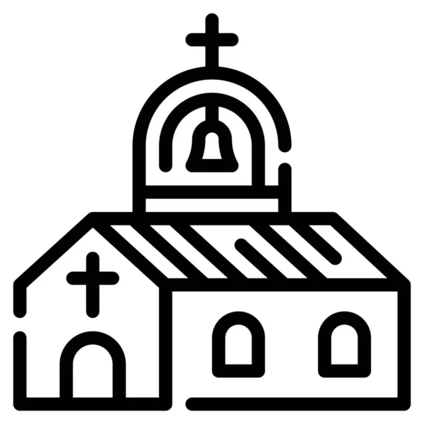 Architecture Bâtiment Icône Catholique Dans Catégorie Pâques — Image vectorielle
