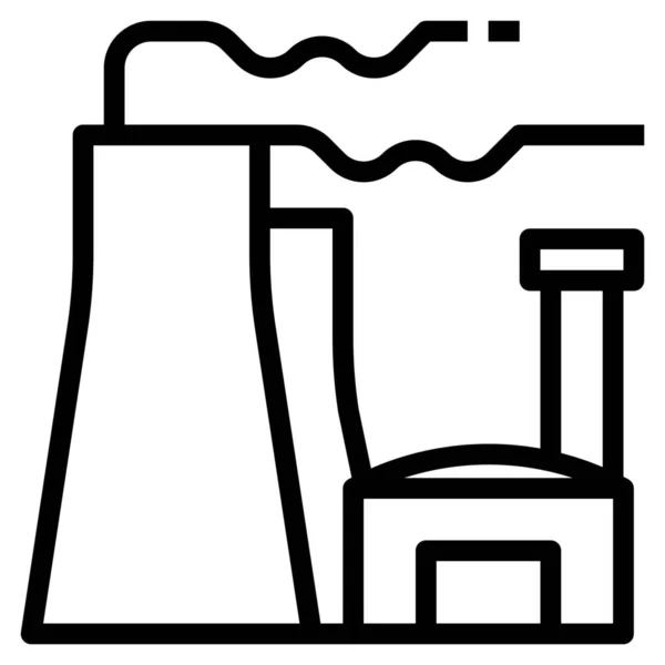 Energie Geothermie Kernkraft Ikone Umriss Stil — Stockvektor