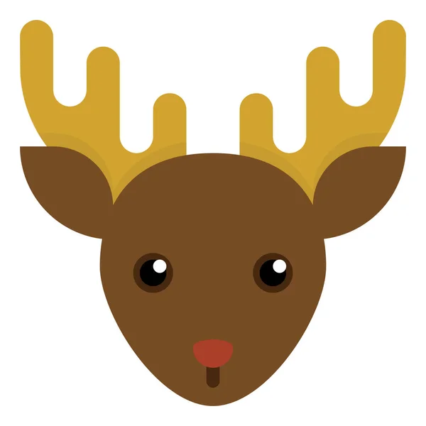 Animal Icono Renos Navidad Estilo Plano — Vector de stock