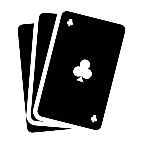 Karten Glücksspiel Ikone Soliden Stil — Stockvektor