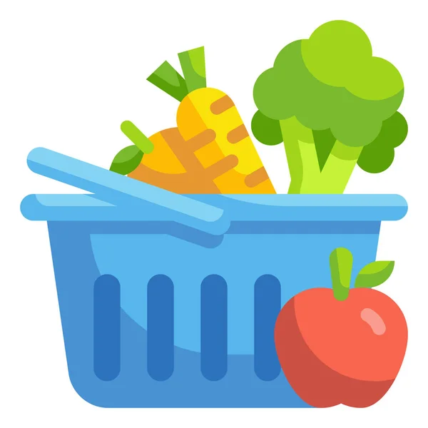 Carro Alimentos Frutas Icono — Vector de stock