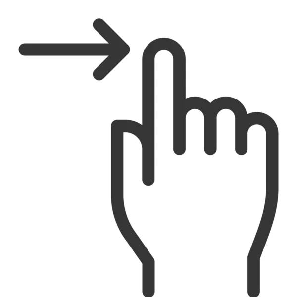 Finger Gesture Hand Icon Outline Style — Stock Vector