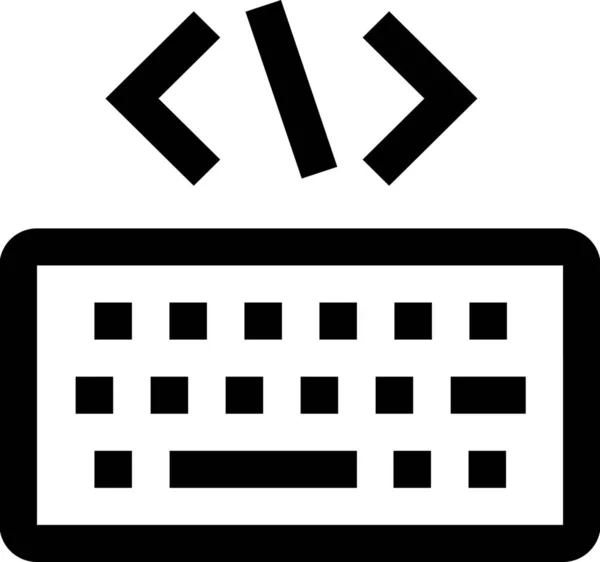 Значок Комп Ютера Кодового Коду Стилі Контурів — стоковий вектор