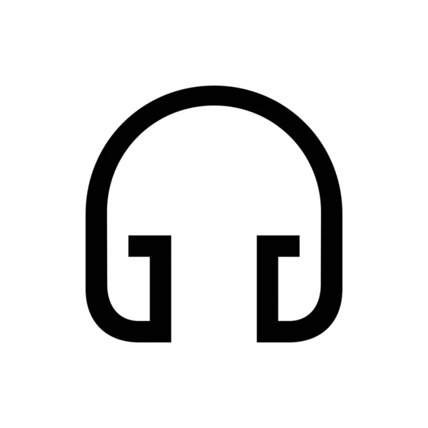 Dispositivo Auriculares Icono Audio Estilo Esquema — Vector de stock
