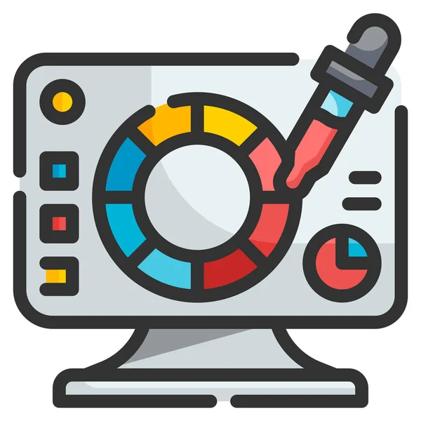 Icono Del Monitor Diseño Color — Vector de stock