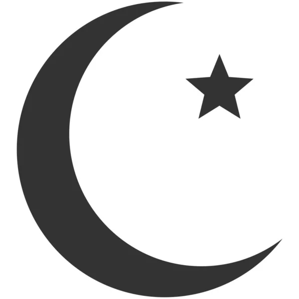 固体风格的伊斯兰式月亮图标 — 图库矢量图片