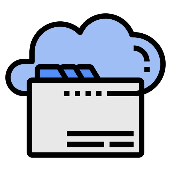 Cloud Data Document Icon Filled Outline Style — Stock Vector