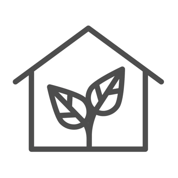 Ícone Casa Verde Eco Estilo Esboço — Vetor de Stock