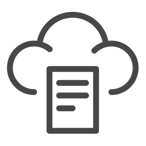 Icône Fichier Données Cloud Dans Style Contour — Image vectorielle