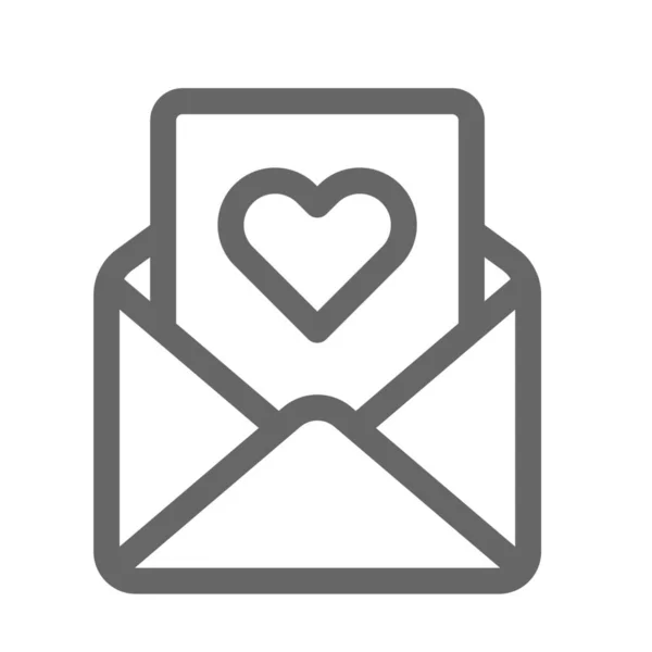 Carta Amor Icono Correo Estilo Esquema — Vector de stock