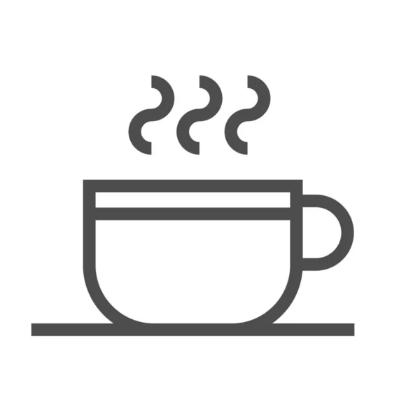 Przerwa Śniadanie Ikona Kawy Stylu Zarys — Wektor stockowy