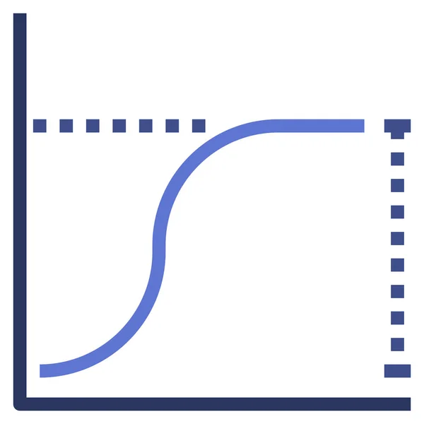 Kurva Diagram Lagg Ikon Platt Stil — Stock vektor