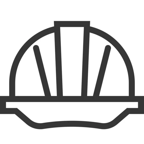 Und Hard Hat Symbol Outline Stil — Stockvektor