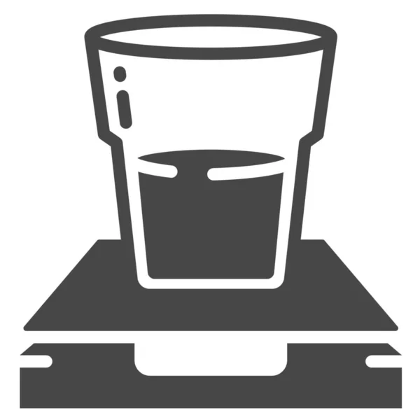 Café Icono Vidrio Café Estilo Sólido — Archivo Imágenes Vectoriales